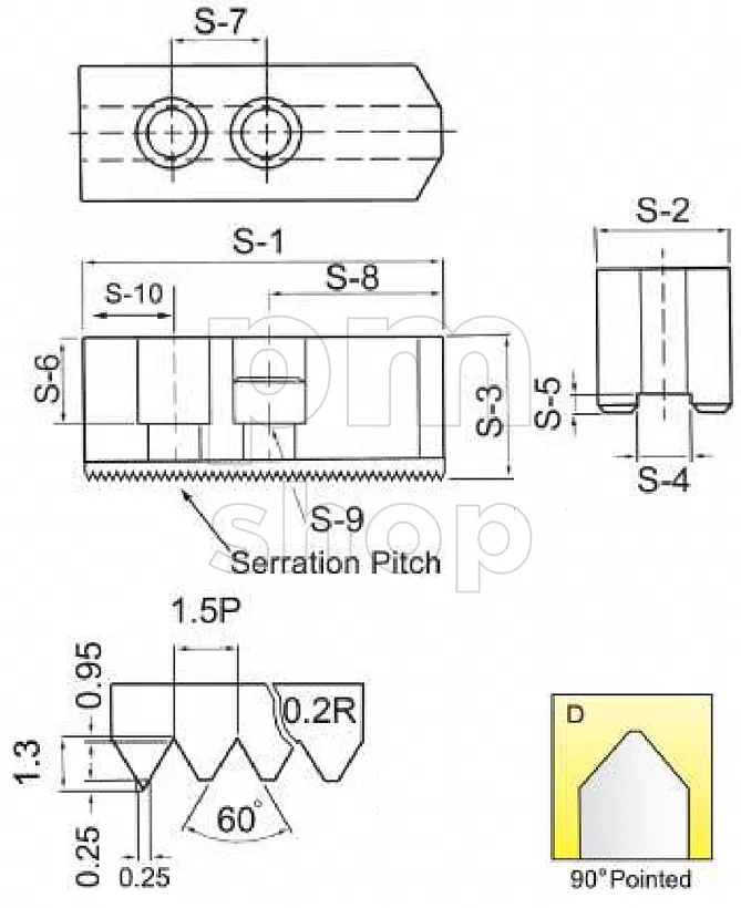 Комплект сырых кулачков SJ08037D 8'' 35Wx37Hx95L T-Slot=14 заказать