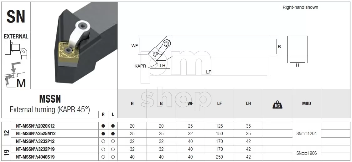 Державка токарная проходная Nikko Tools MSSNL заказать