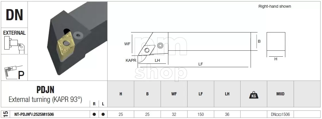 Державка токарная проходная Nikko Tools PDJNR заказать