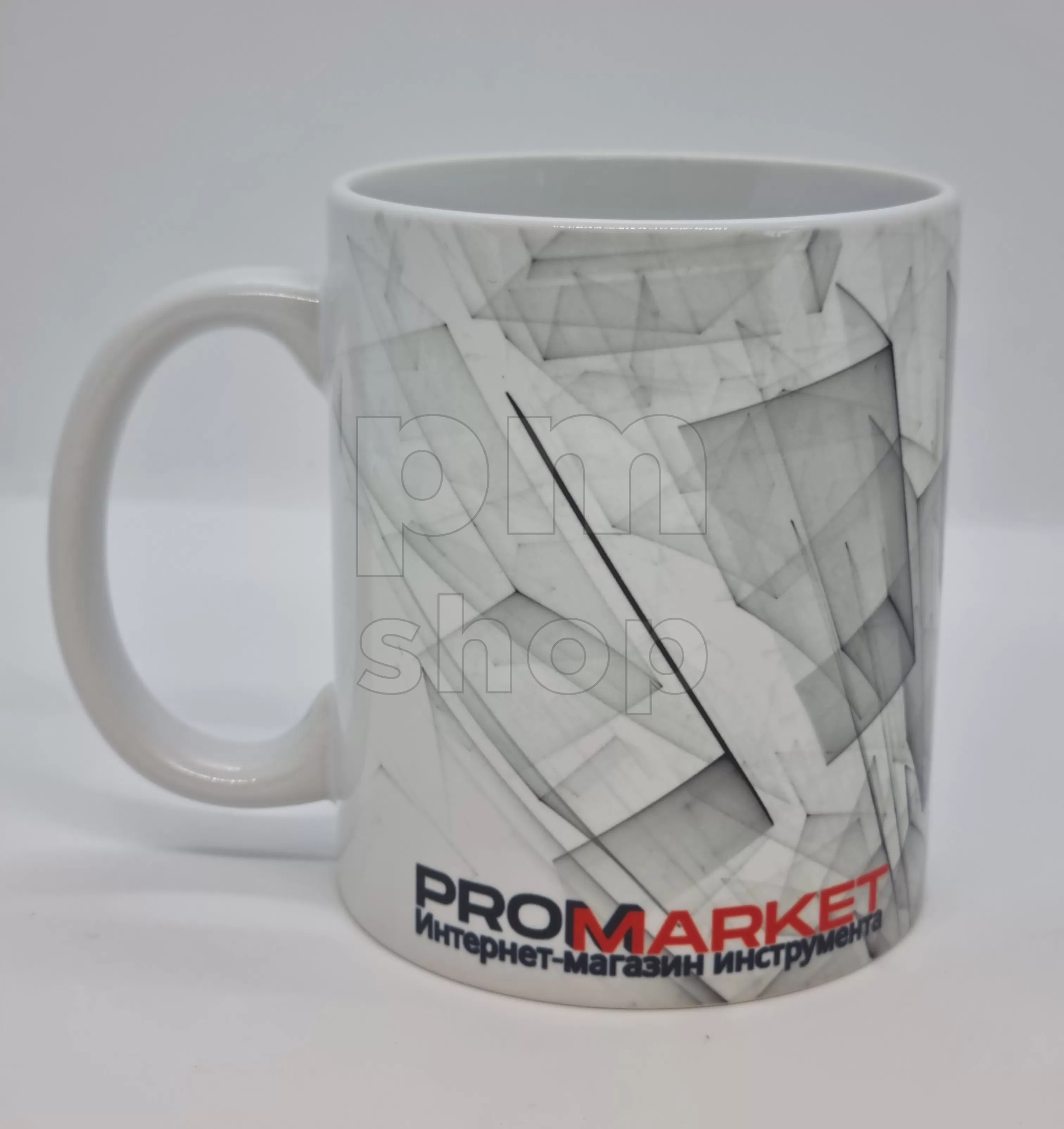 Кружка белая PromMarket с геометрией заказать
