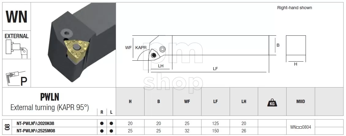 Державка токарная проходная Nikko Tools PWLNL заказать