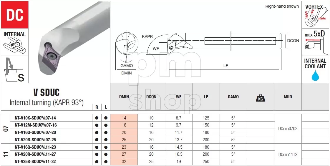 Державка токарная расточная Nikko Tools V-SDUCR заказать