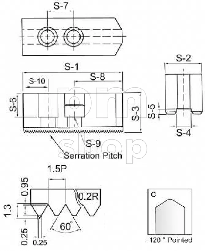 Комплект сырых кулачков SJ12060C for 12'' Height 60mm T-Slot=21 заказать