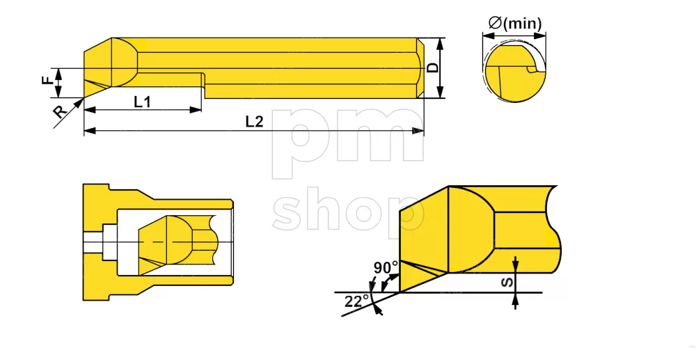 Мини-резец MUR-4-R0.1-L15-JF610M для продольного растачивания заказать