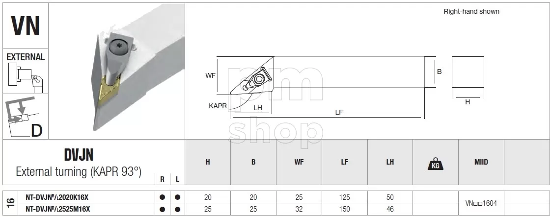 Державка токарная проходная Nikko Tools DVJNL заказать