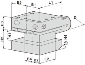 Резцедержатель станка для резца квадратного сечения, VDI блок Evermore D1 - правый заказать