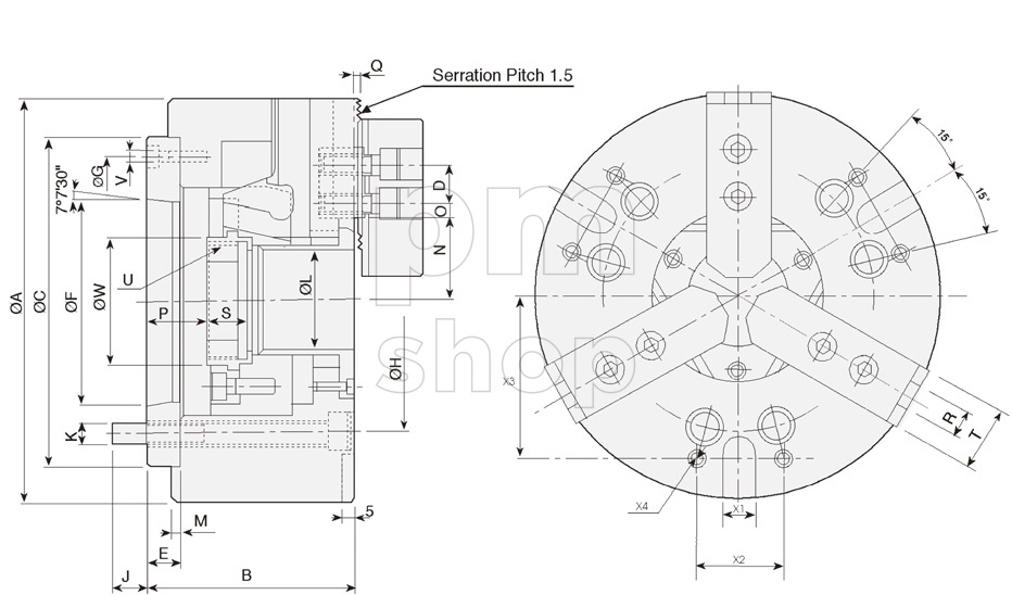 Патрон токарный трехкулачковый AUTOSTRONG NB306A5 заказать