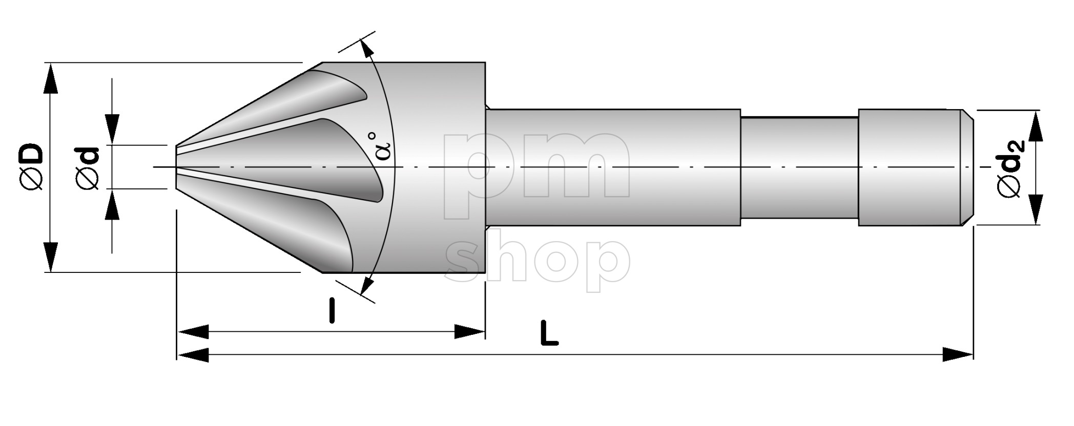 Зенковка HSS с цилиндрическим хвостовиком StimZet 221627-90° заказать