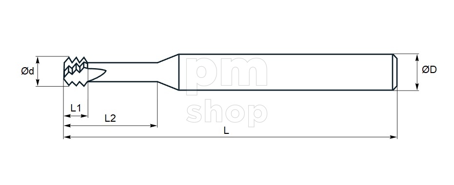 Резьбофреза твердосплавная MTW-MTL - M2, M2.5, M3, M4, M5, M6, M8 заказать