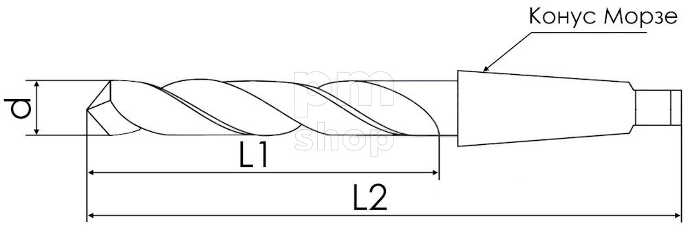 Сверло спиральное 5,0-HSS-KM1 с коническим хвостовиком, КМ1, 5x52x133 мм (2301-3001) заказать