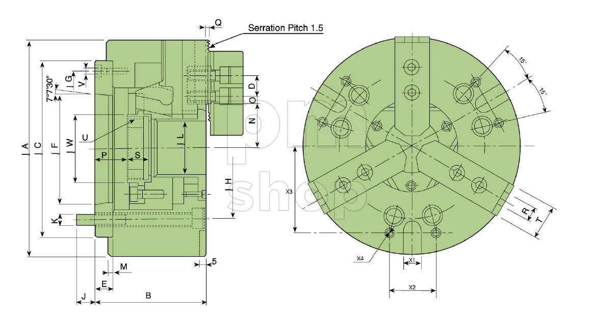 Патрон токарный трехкулачковый AUTOSTRONG NB210A8 заказать