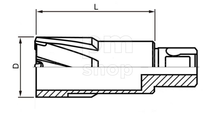 Корончатое сверло DNTC-30150  по металлу, TCT, 15*35 мм, универсальный хвостовик 19 мм заказать