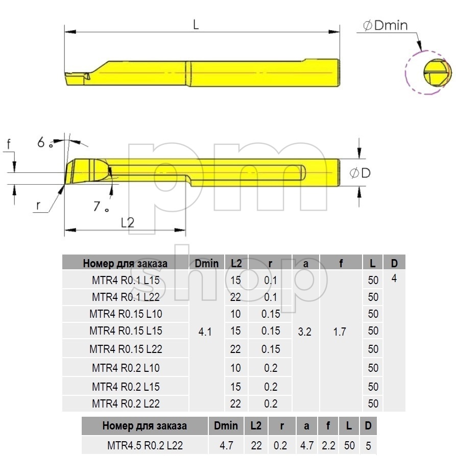 Мини-резец расточной SHTAIN серия MTR4 заказать