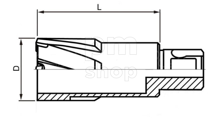 Корончатое сверло DNTC-30150  по металлу, TCT, 15*35 мм, универсальный хвостовик 19 мм заказать