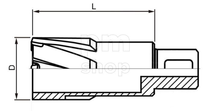 Корончатое сверло DNTX-30140  по металлу, TCT, 14*35 мм, хвостовик Weldon 3/4" заказать