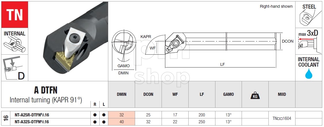 Державка токарная расточная Nikko Tools A-DTFNR заказать