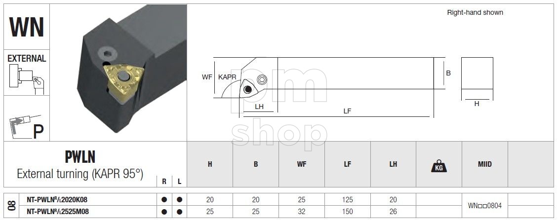 Державка токарная проходная Nikko Tools PWLNL заказать