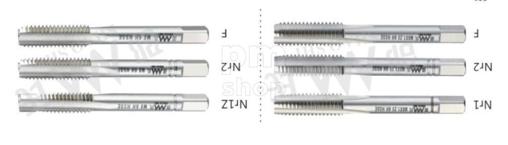 Набор метчиков (3 шт) М3х0.5 6H ShaoShi DIN352 HSSE, Bright заказать