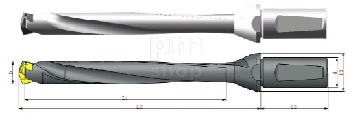 Корпусное модульное сверло QD180/189-25-8D-CA со сменной головкой, внутренний подвод СОЖ заказать