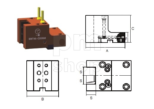 Инструментальный блок BMT40-C16x55 для призматических державок, радиальное крепление - тип C заказать