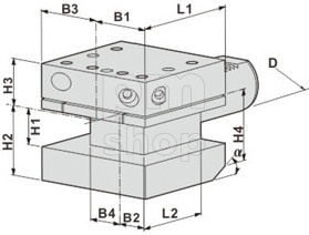 Резцедержатель станка для резца квадратного сечения, VDI блок Evermore D1 - правый заказать