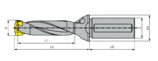 Корпусное модульное сверло QD160/169-20-3D-CA со сменной головкой, внутренний подвод СОЖ заказать