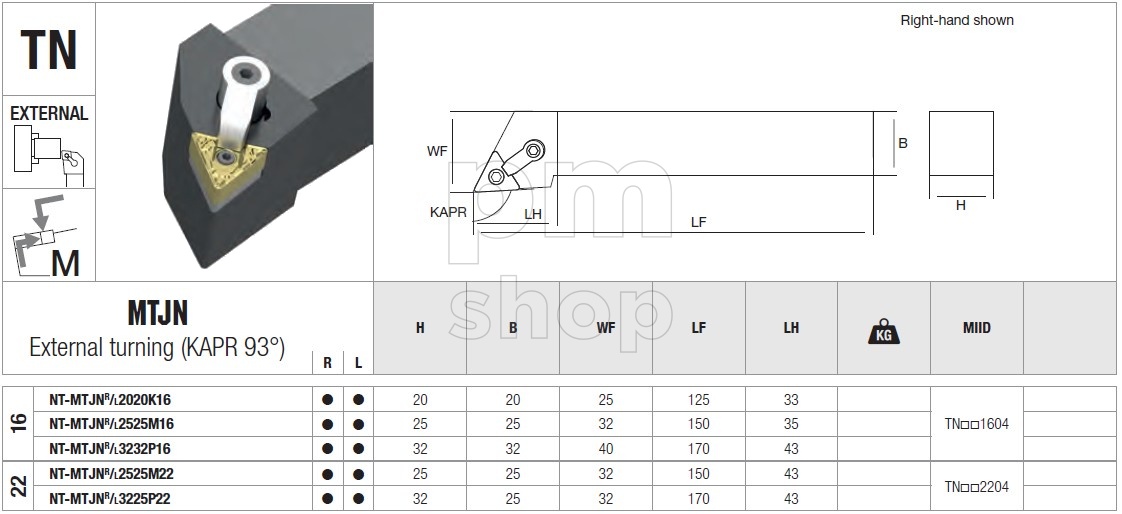 Державка токарная проходная Nikko Tools MTJNR заказать