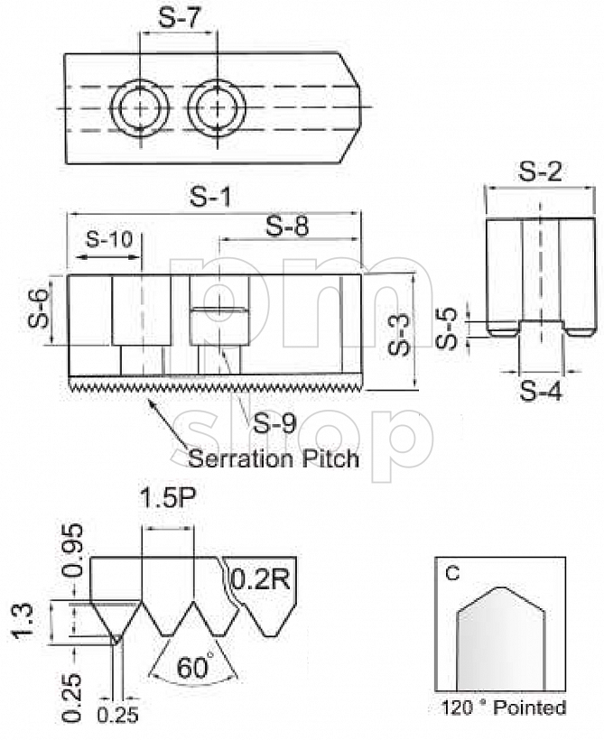 Комплект сырых кулачков SJ12060C for 12'' Height 60mm T-Slot=21 заказать