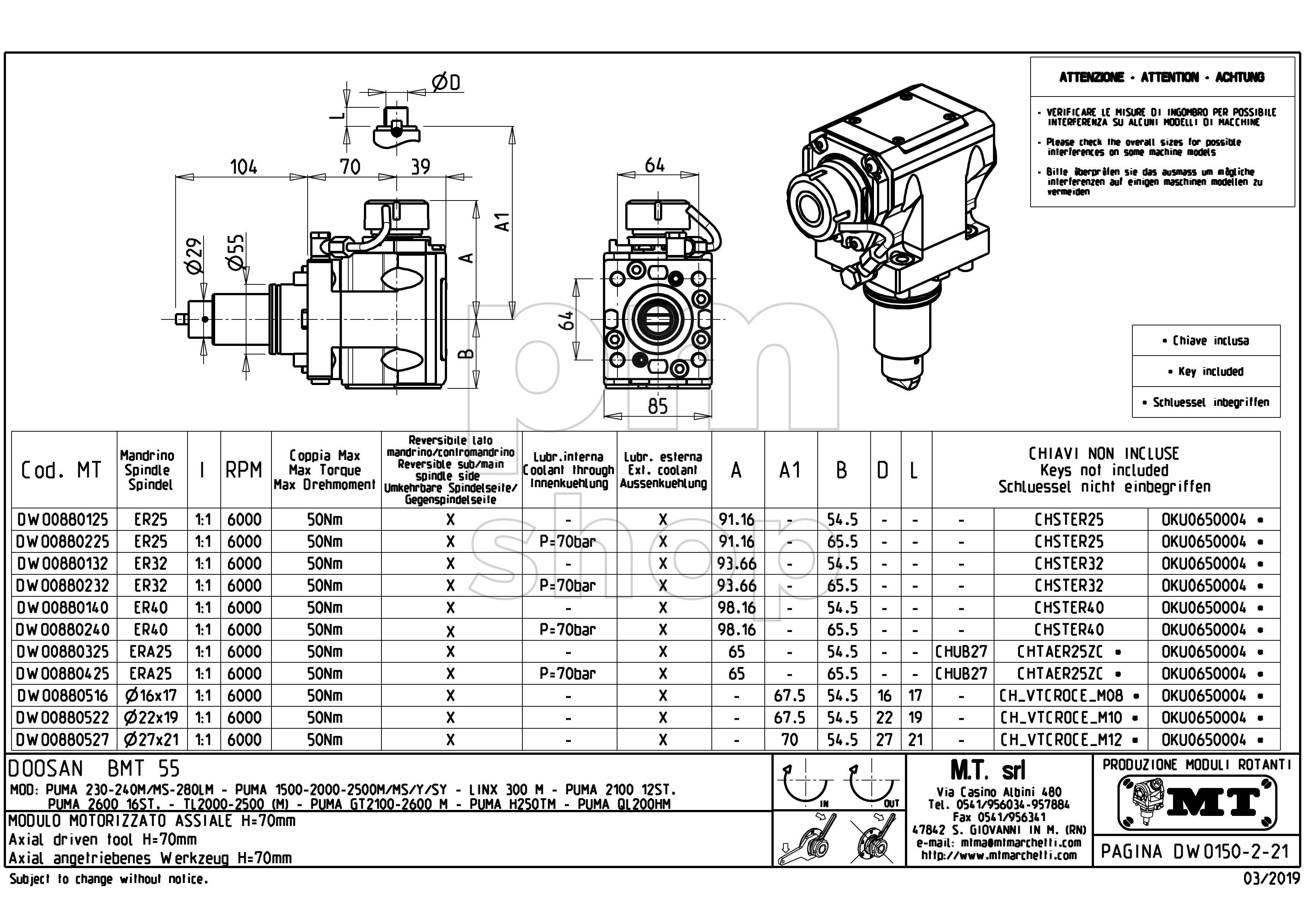 Головка радиальная сверлильно-фрезерная M.T. S.r.l. DWO0880225 заказать