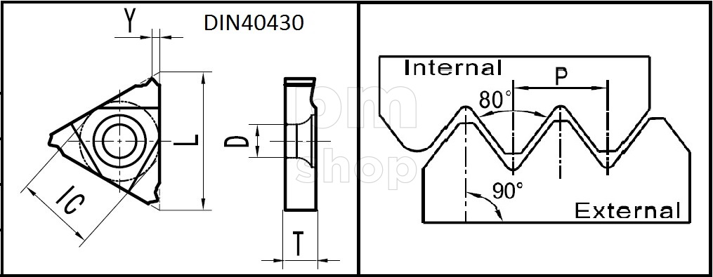 Резьбовая пластина для нарезания панцирной трубной резьбы 11NR20PG DM215 заказать