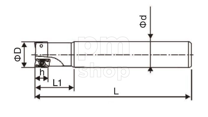 Фреза концевая BAP300R-10-130-C10-1T со сменными твердосплавными пластинами заказать