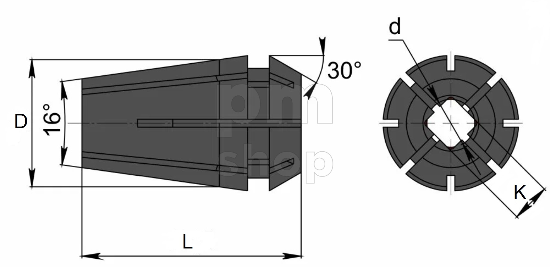 Цанга ER25G-M6-6.3x5 для метчика заказать