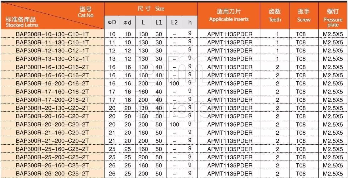 Фреза концевая BAP300R-20-130-C20-2T со сменными твердосплавными пластинами заказать