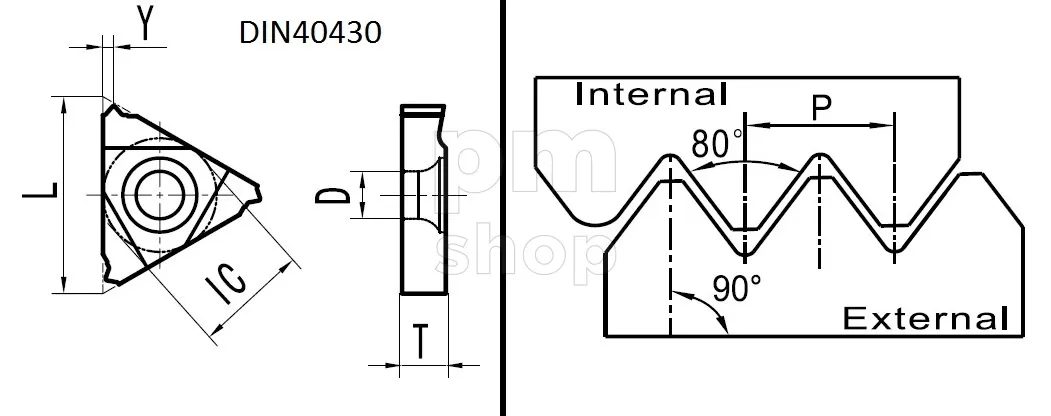 Резьбовая пластина для нарезания панцирной трубной резьбы 16ER18PG DP220 заказать