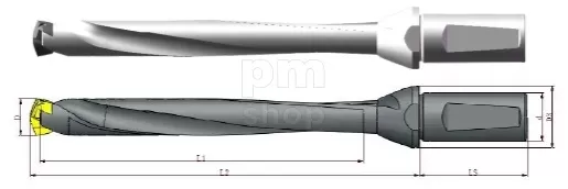 Корпусное модульное сверло QD220/229-25-8D-CA со сменной головкой, внутренний подвод СОЖ заказать