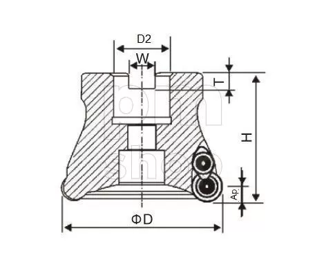 Фреза торцевая насадная EMR-5R-50-22-4Т со сменными пластинами заказать