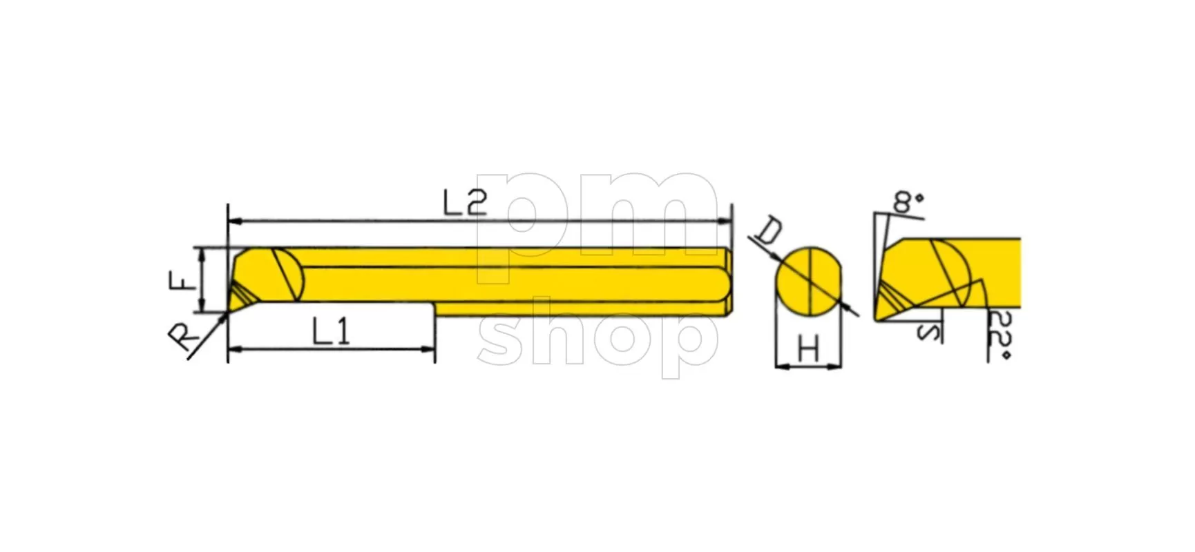 Мини-резец PSBPR2-6L-R0.05.TiAlN для продольного растачивания заказать